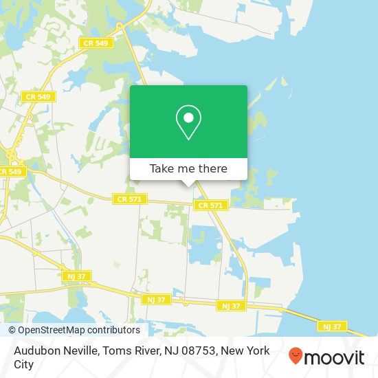 Mapa de Audubon Neville, Toms River, NJ 08753