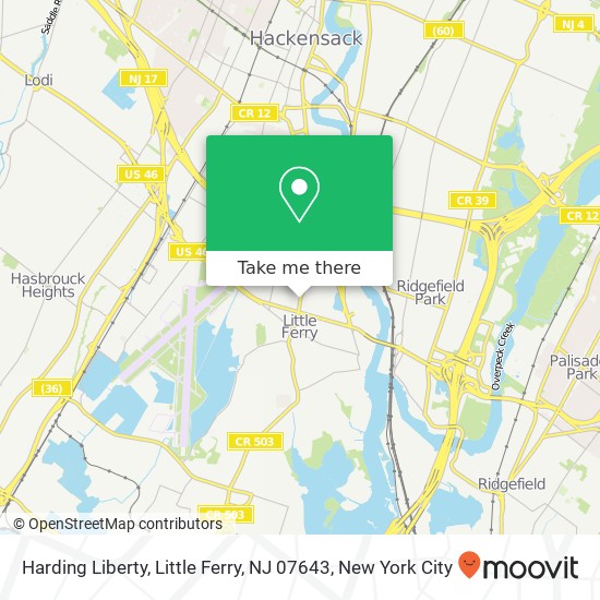 Mapa de Harding Liberty, Little Ferry, NJ 07643