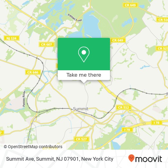 Summit Ave, Summit, NJ 07901 map