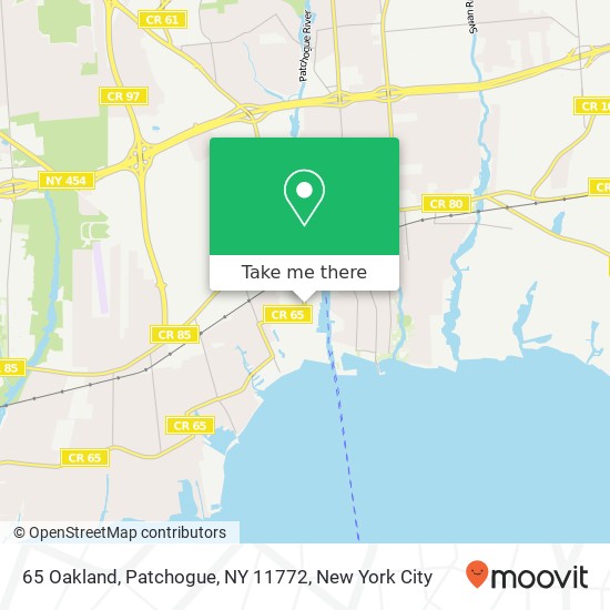 65 Oakland, Patchogue, NY 11772 map