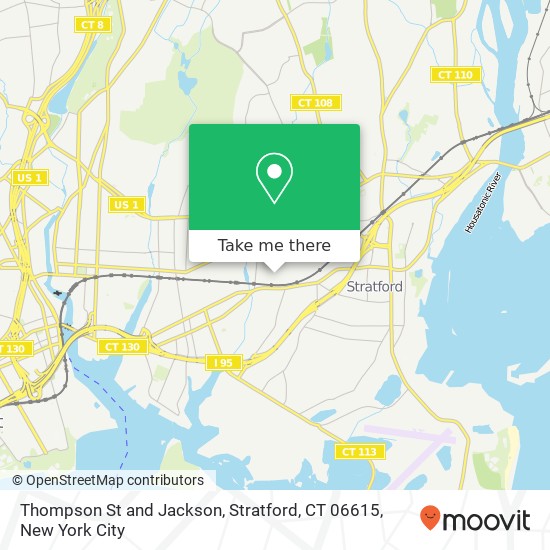 Mapa de Thompson St and Jackson, Stratford, CT 06615