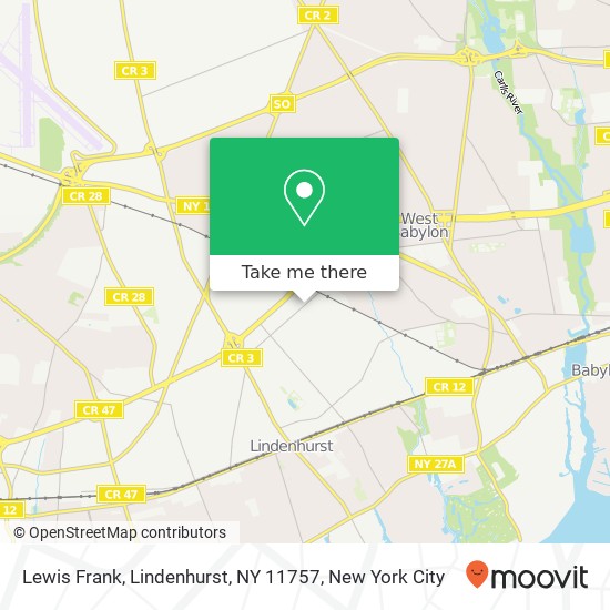 Lewis Frank, Lindenhurst, NY 11757 map