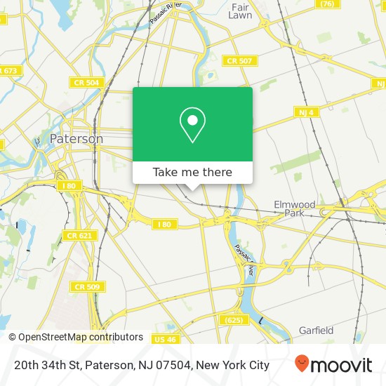 Mapa de 20th 34th St, Paterson, NJ 07504
