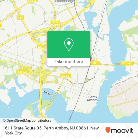 Mapa de 611 State Route 35, Perth Amboy, NJ 08861