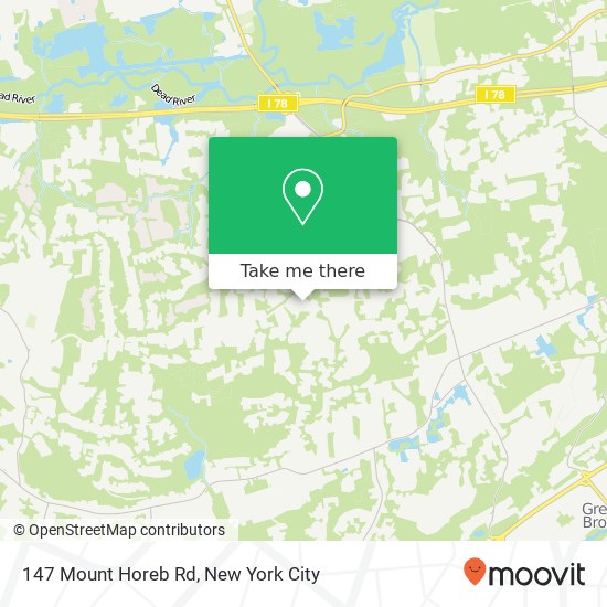 Mapa de 147 Mount Horeb Rd, Warren, NJ 07059