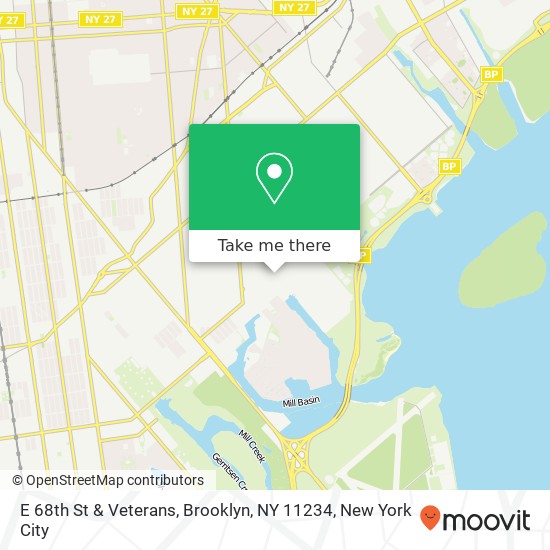 Mapa de E 68th St & Veterans, Brooklyn, NY 11234