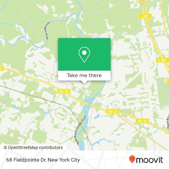Mapa de 68 Fieldpointe Dr, Branchburg Twp, NJ 08876