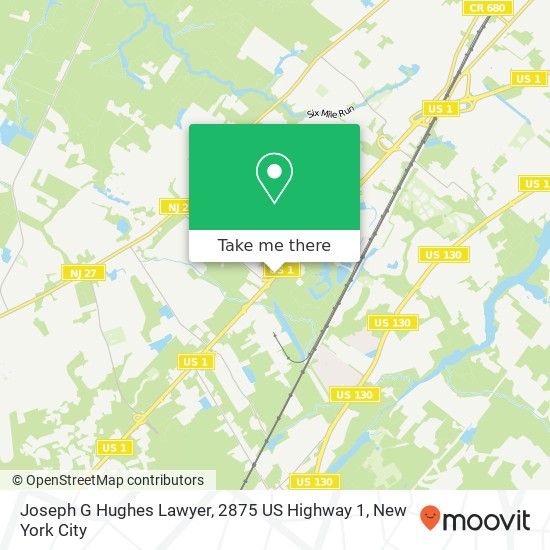 Mapa de Joseph G Hughes Lawyer, 2875 US Highway 1