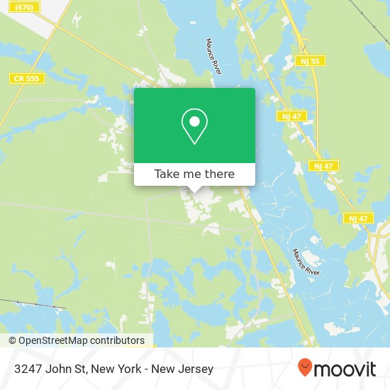 Mapa de 3247 John St, Millville, NJ 08332