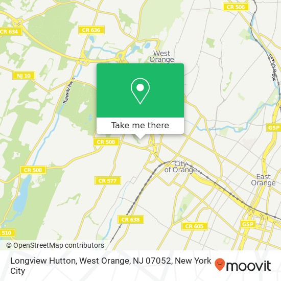 Mapa de Longview Hutton, West Orange, NJ 07052