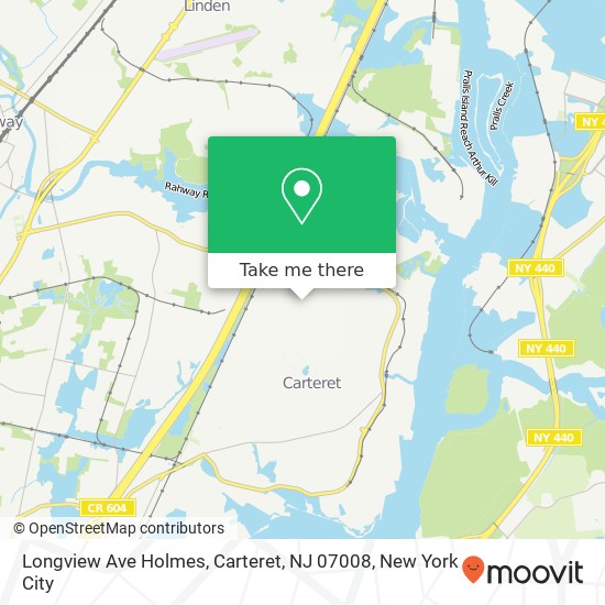 Mapa de Longview Ave Holmes, Carteret, NJ 07008