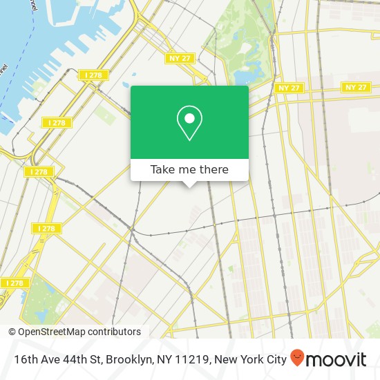 16th Ave 44th St, Brooklyn, NY 11219 map