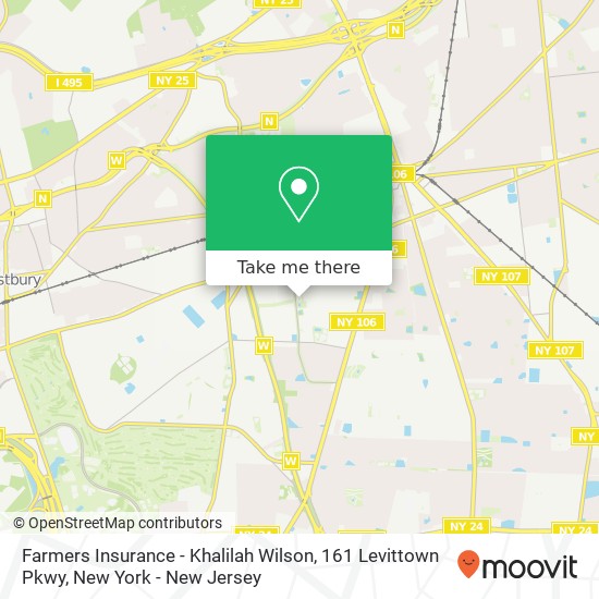 Mapa de Farmers Insurance - Khalilah Wilson, 161 Levittown Pkwy