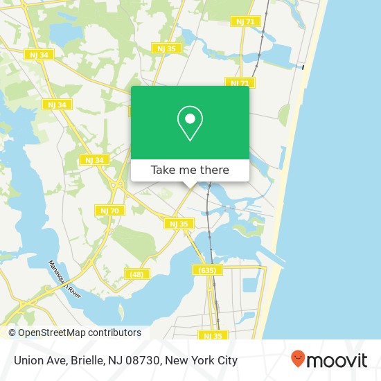 Mapa de Union Ave, Brielle, NJ 08730