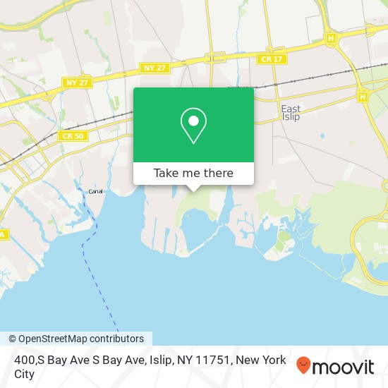 Mapa de 400,S Bay Ave S Bay Ave, Islip, NY 11751