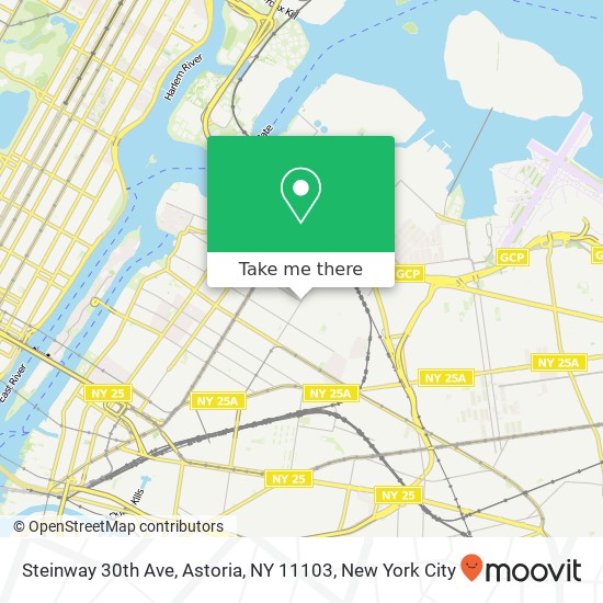 Mapa de Steinway 30th Ave, Astoria, NY 11103