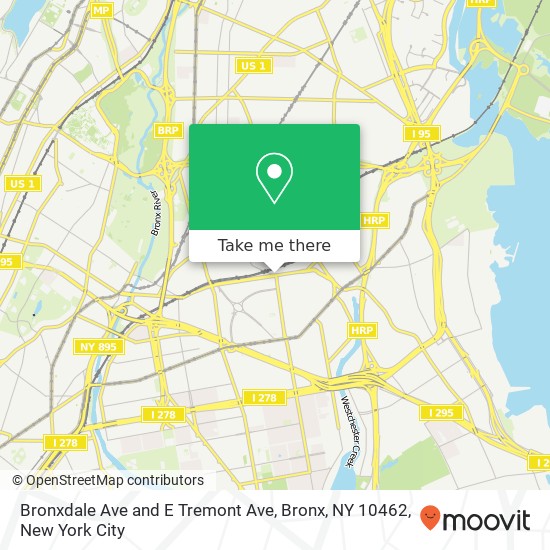 Bronxdale Ave and E Tremont Ave, Bronx, NY 10462 map