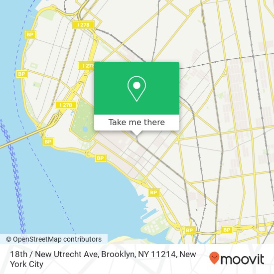 Mapa de 18th / New Utrecht Ave, Brooklyn, NY 11214
