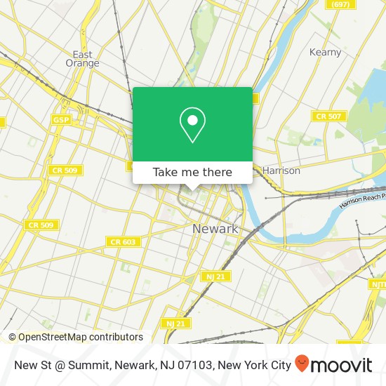 Mapa de New St @ Summit, Newark, NJ 07103