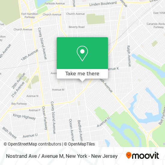 Mapa de Nostrand Ave / Avenue M