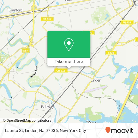 Mapa de Laurita St, Linden, NJ 07036