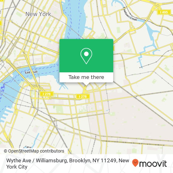 Mapa de Wythe Ave / Williamsburg, Brooklyn, NY 11249