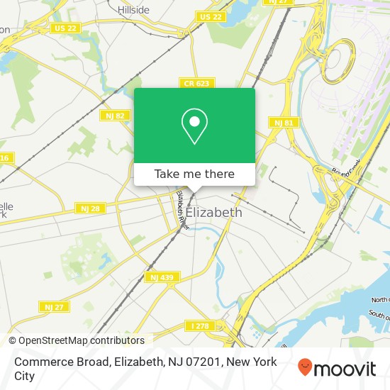 Mapa de Commerce Broad, Elizabeth, NJ 07201