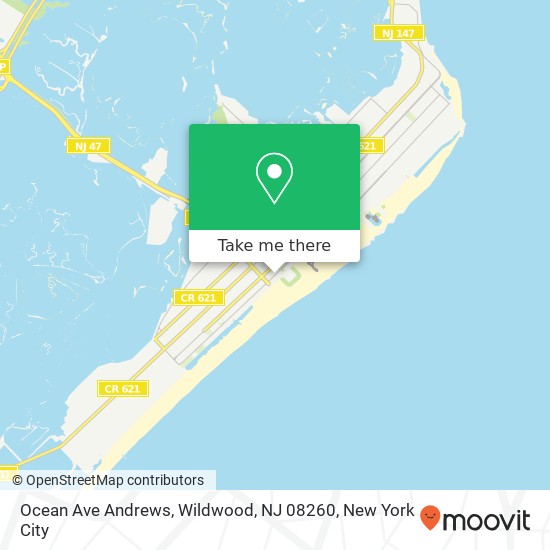 Mapa de Ocean Ave Andrews, Wildwood, NJ 08260