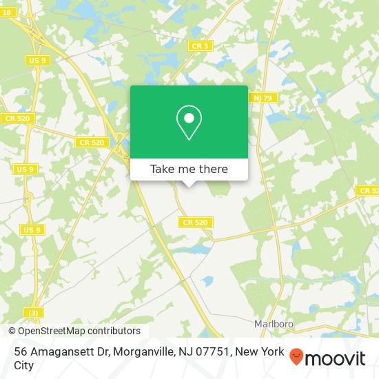 Mapa de 56 Amagansett Dr, Morganville, NJ 07751