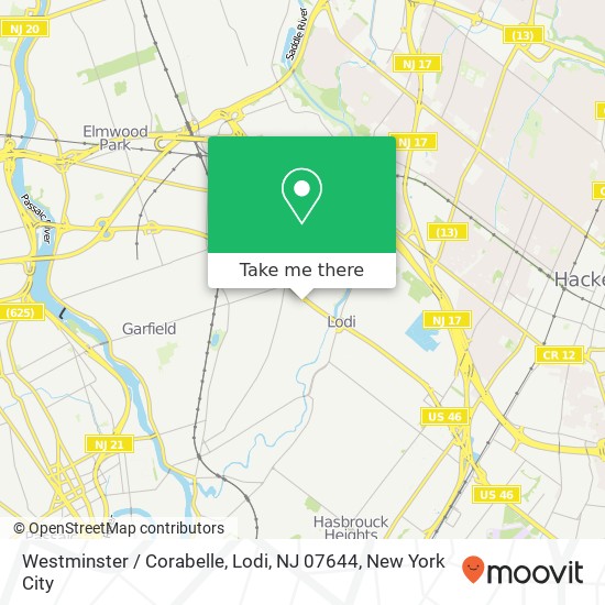 Mapa de Westminster / Corabelle, Lodi, NJ 07644