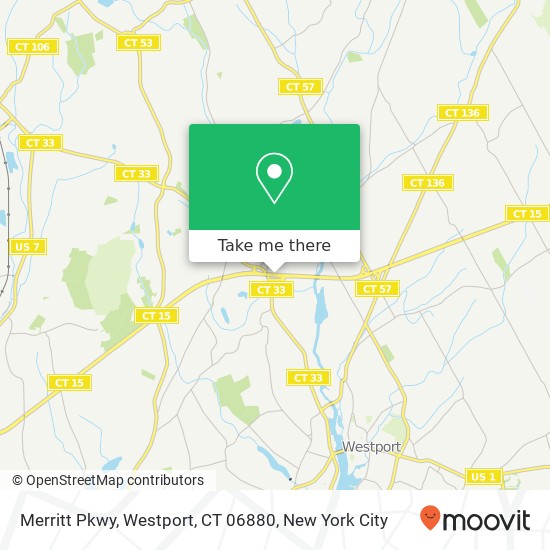 Mapa de Merritt Pkwy, Westport, CT 06880