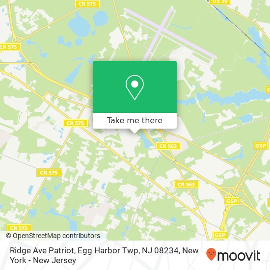 Mapa de Ridge Ave Patriot, Egg Harbor Twp, NJ 08234