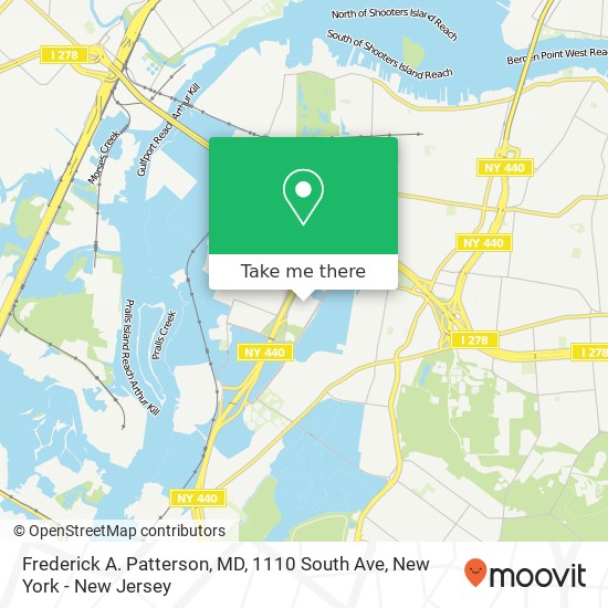 Mapa de Frederick A. Patterson, MD, 1110 South Ave