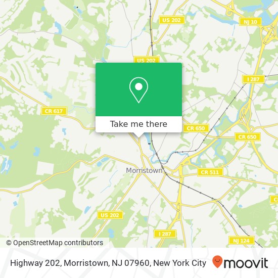 Mapa de Highway 202, Morristown, NJ 07960