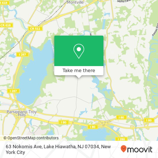 63 Nokomis Ave, Lake Hiawatha, NJ 07034 map