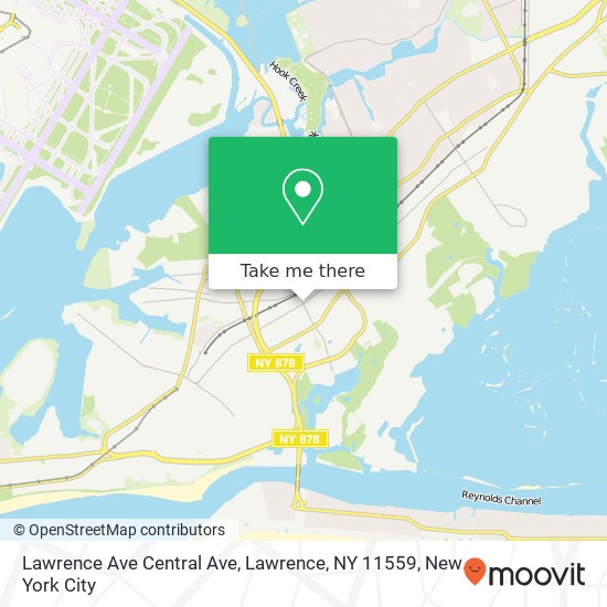 Mapa de Lawrence Ave Central Ave, Lawrence, NY 11559