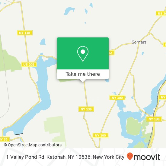 Mapa de 1 Valley Pond Rd, Katonah, NY 10536