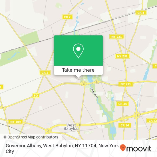 Governor Albany, West Babylon, NY 11704 map