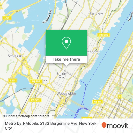 Mapa de Metro by T-Mobile, 5133 Bergenline Ave