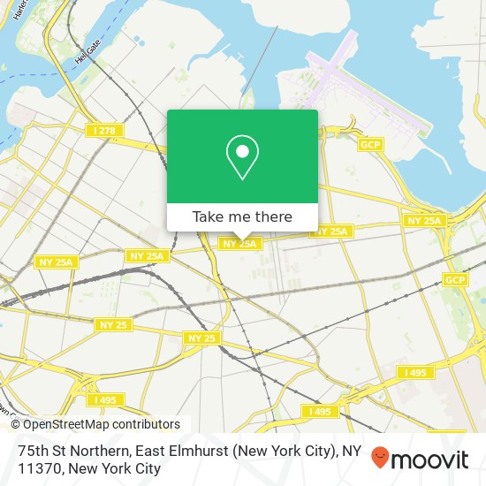 Mapa de 75th St Northern, East Elmhurst (New York City), NY 11370