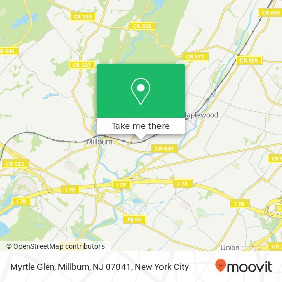 Mapa de Myrtle Glen, Millburn, NJ 07041