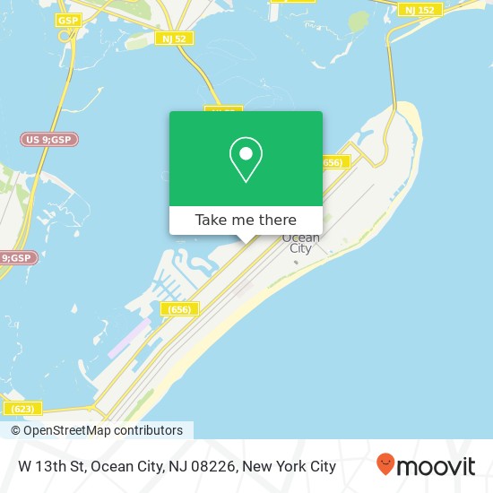Mapa de W 13th St, Ocean City, NJ 08226