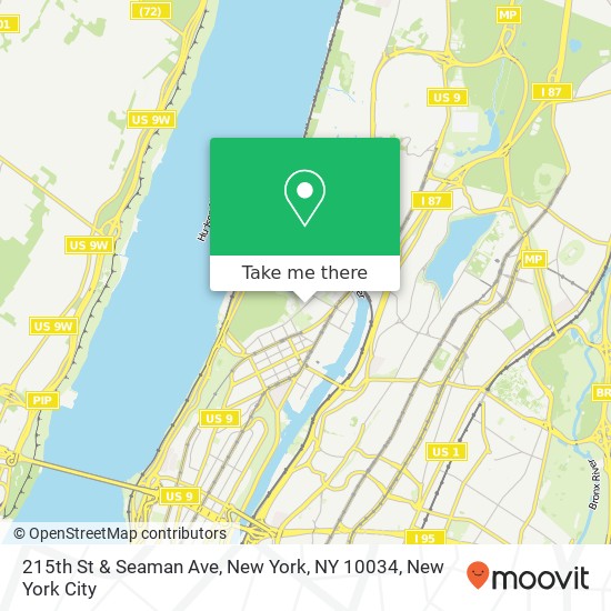 215th St & Seaman Ave, New York, NY 10034 map