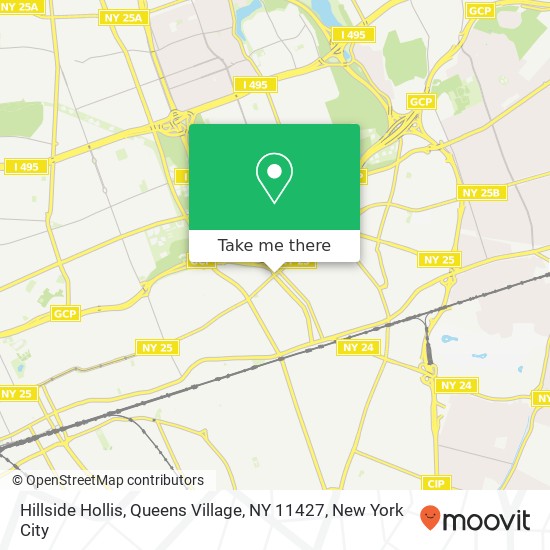 Mapa de Hillside Hollis, Queens Village, NY 11427
