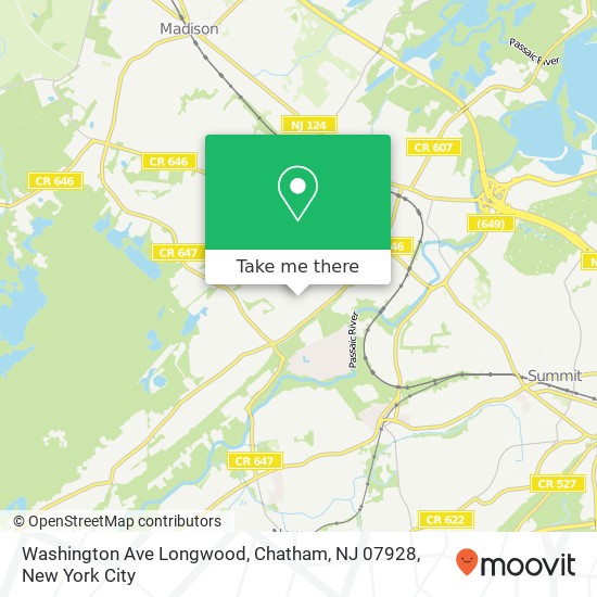 Washington Ave Longwood, Chatham, NJ 07928 map