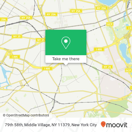 Mapa de 79th 58th, Middle Village, NY 11379