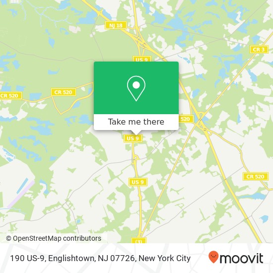 Mapa de 190 US-9, Englishtown, NJ 07726