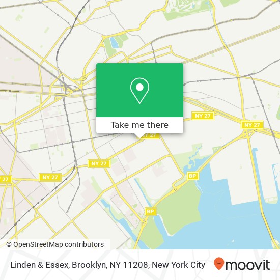 Mapa de Linden & Essex, Brooklyn, NY 11208