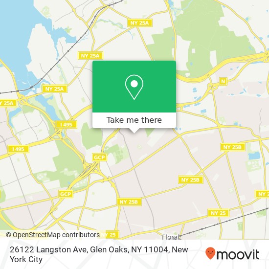 Mapa de 26122 Langston Ave, Glen Oaks, NY 11004