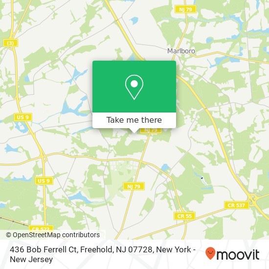Mapa de 436 Bob Ferrell Ct, Freehold, NJ 07728